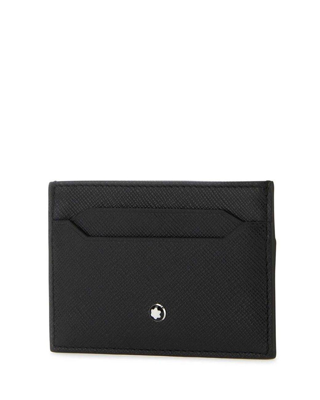 Montblanc , Embossed Leather Wallet with Emblem ,Black male, Sizes: One Size