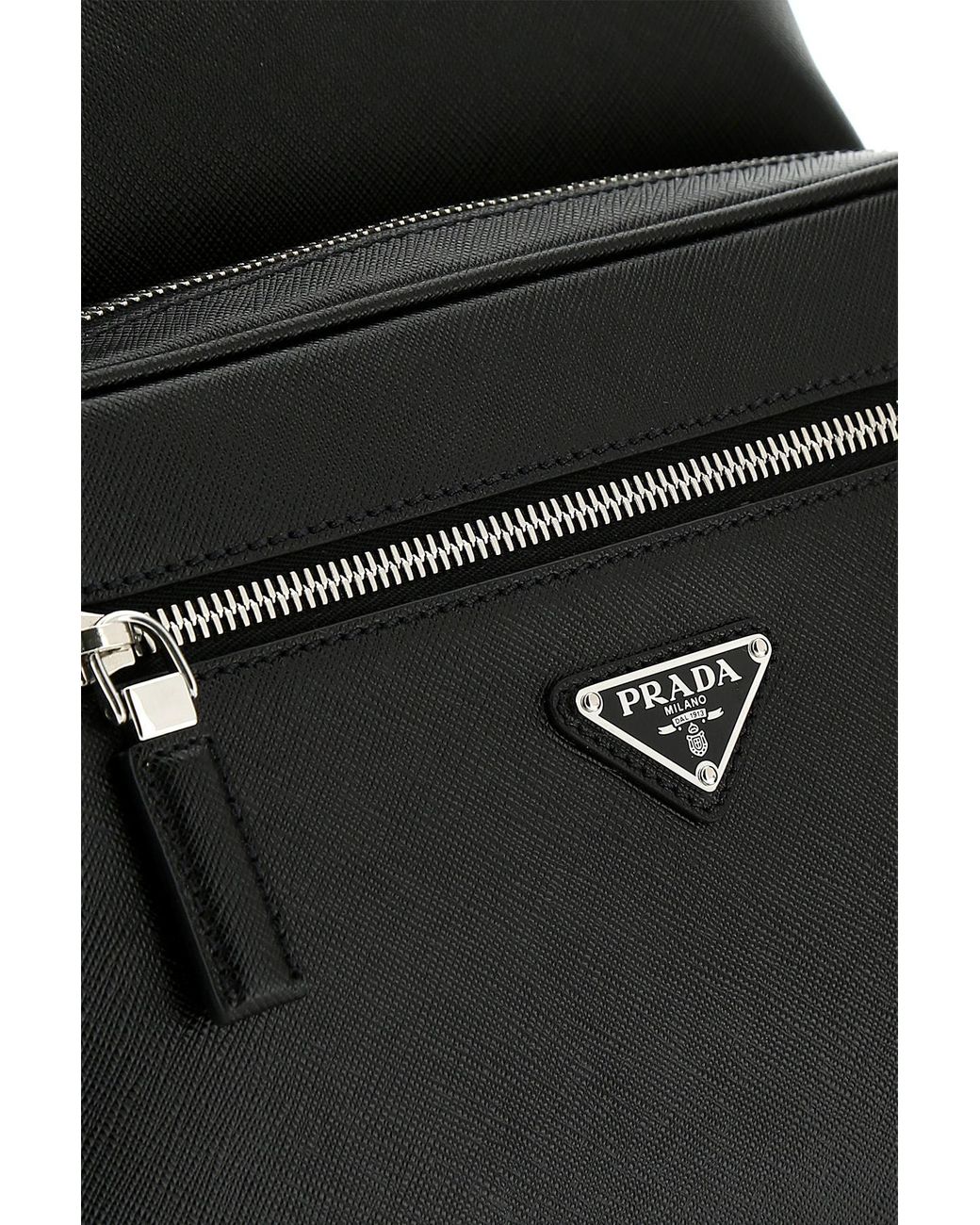 Prada Saffiano Leather Backpack in Black for Men | Lyst Australia