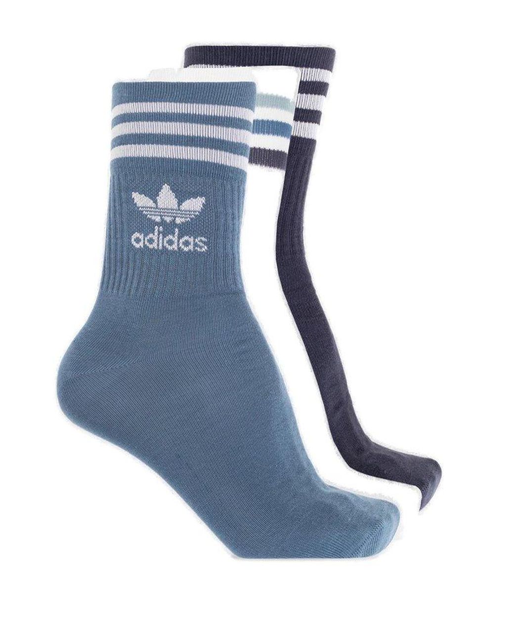 adidas Three-pack Mid-cut Crew Socks in Blue for Men | Lyst