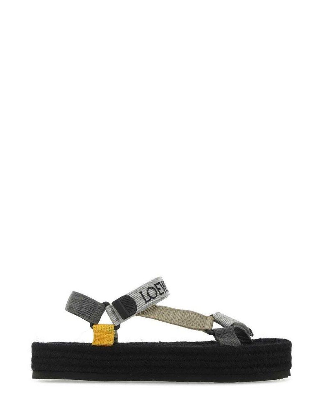 Loewe Opentoe Strap Sandals in Black for Men Lyst
