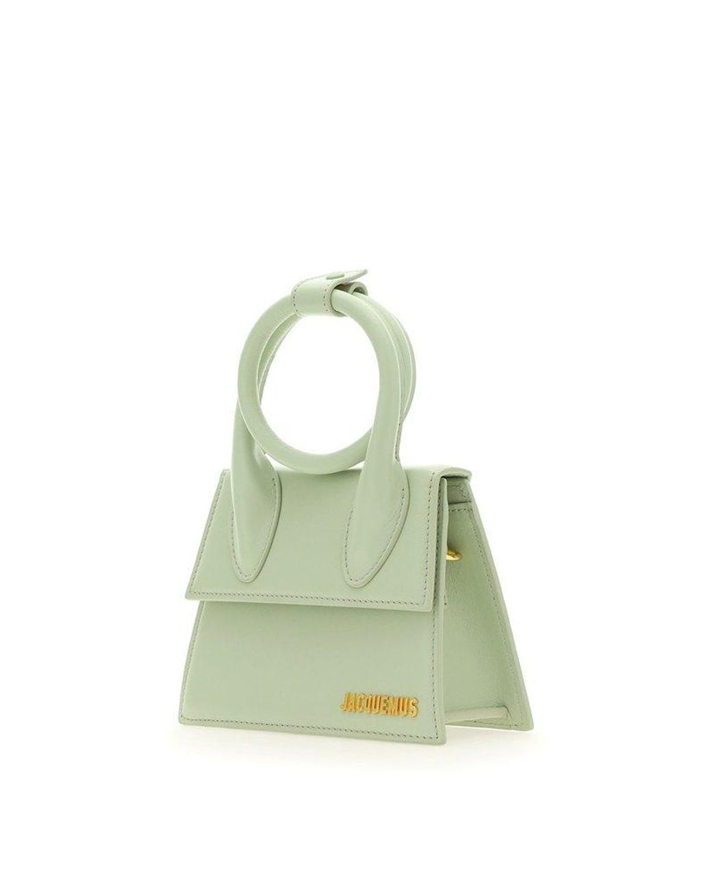 Jacquemus Le Chiquito Noeud Coiled Handbag Green in Leather with Gold-tone  - US