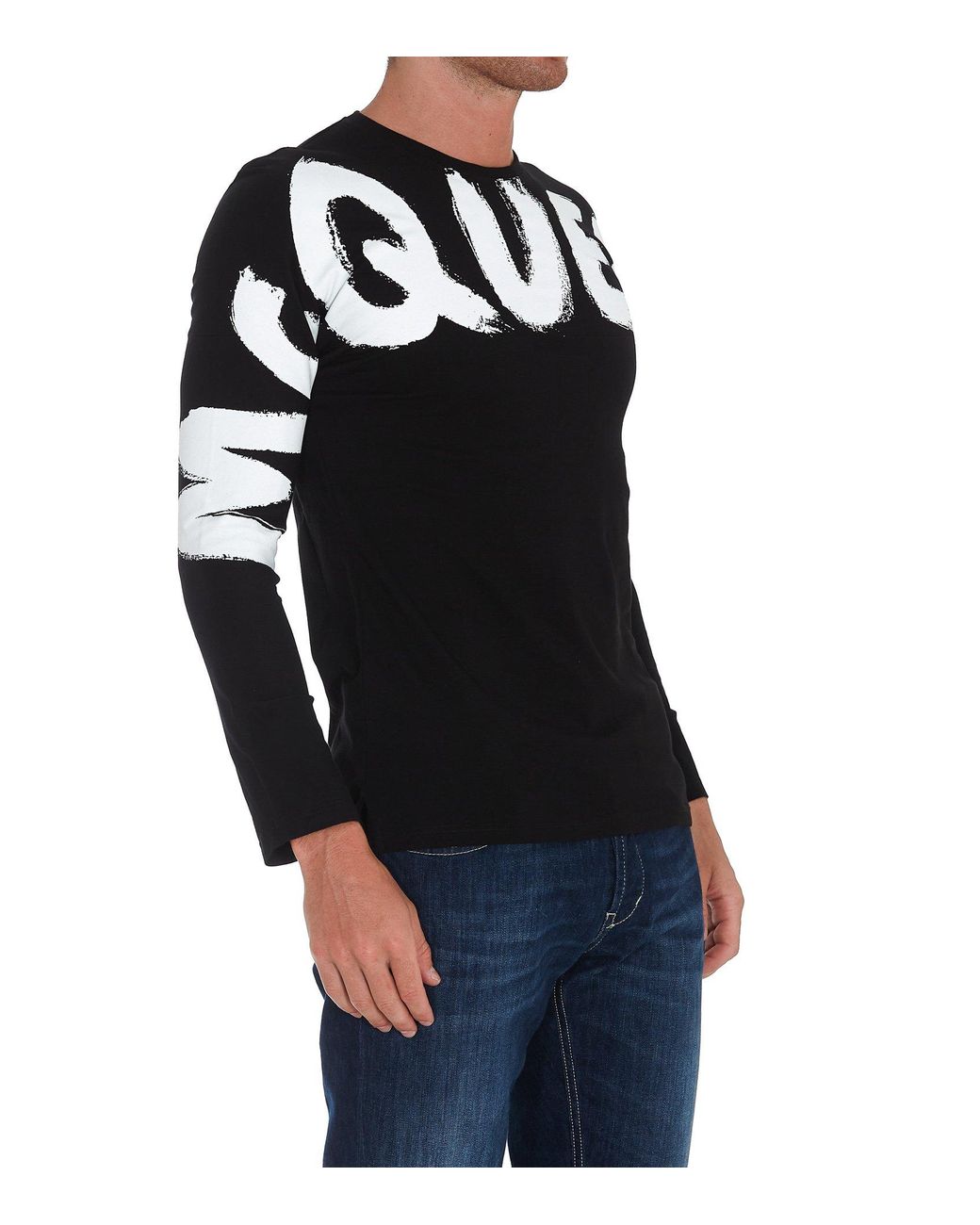 McQueen Graffiti Logo Long-sleeve T-shirt in Black for Men