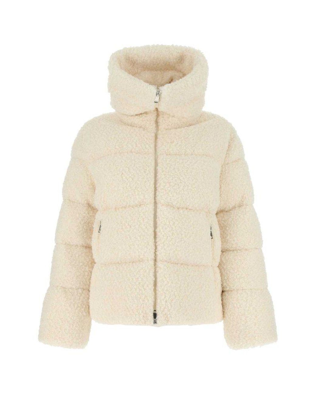 Moncler Synthetic Teddy Barbot Hooded Down Jacket in White | Lyst UK