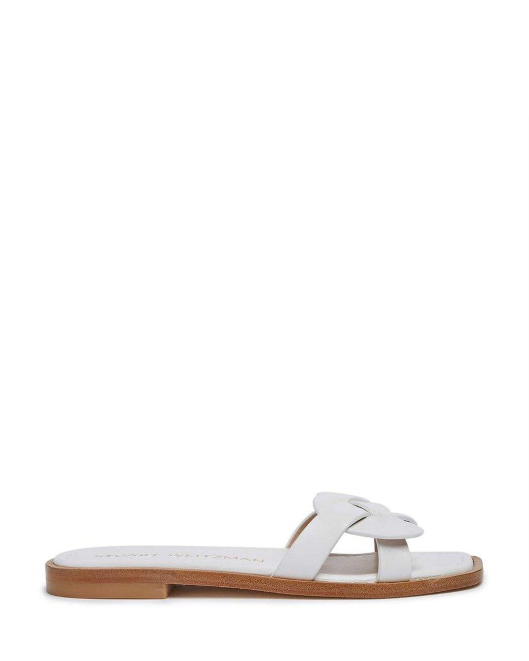 stuart weitzman sierra woven leather flat sandals