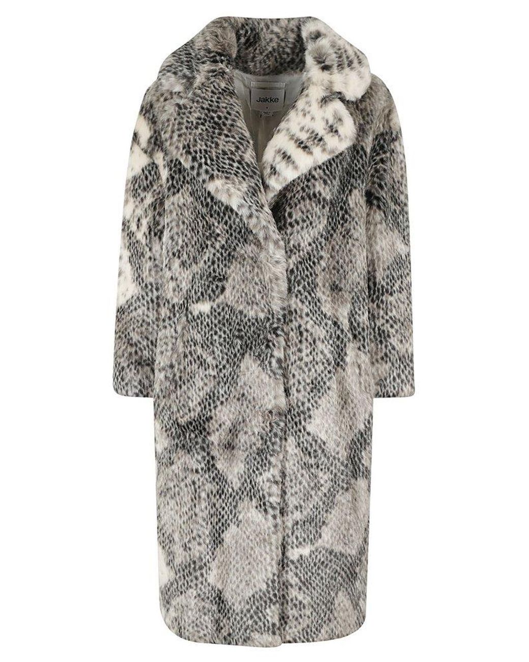 Jakke Rita Boxy Snakeskin Printed Coat in Gray | Lyst