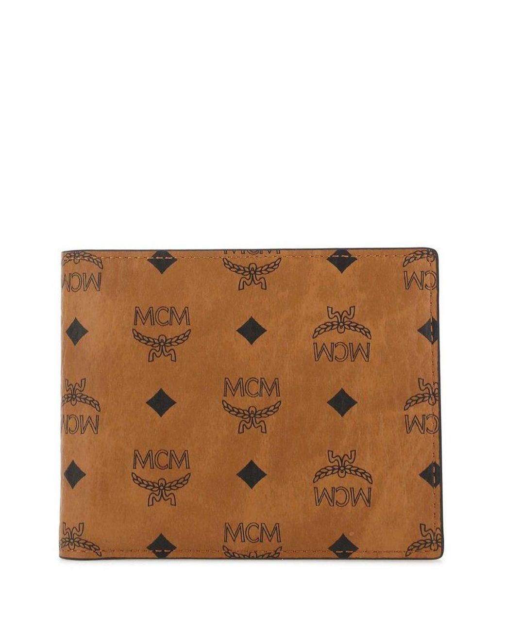 MCM Canvas Wallet in Brown | Lyst