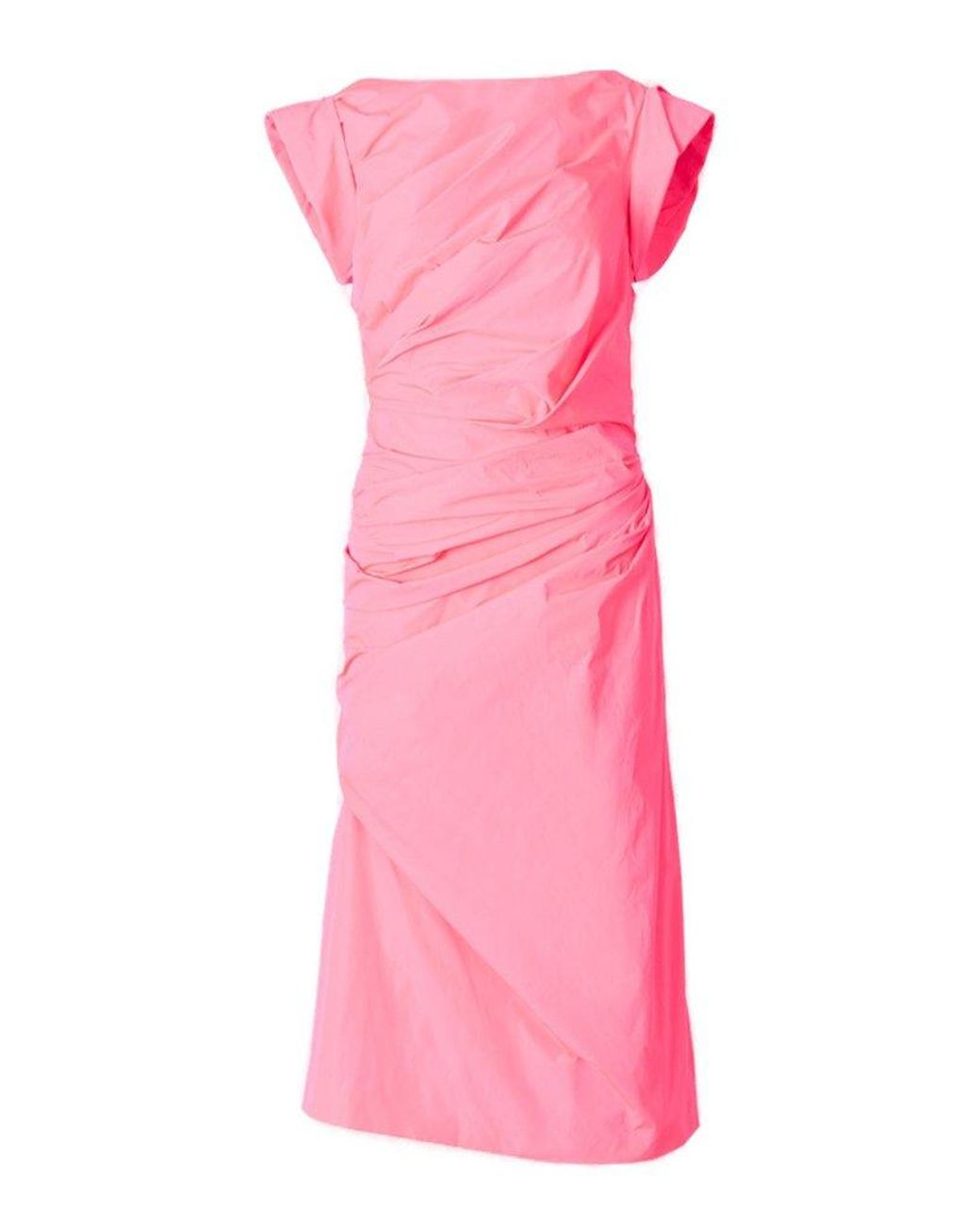 Dries Van Noten Synthetic Asymmetrical Draped Dress in Pink | Lyst Canada