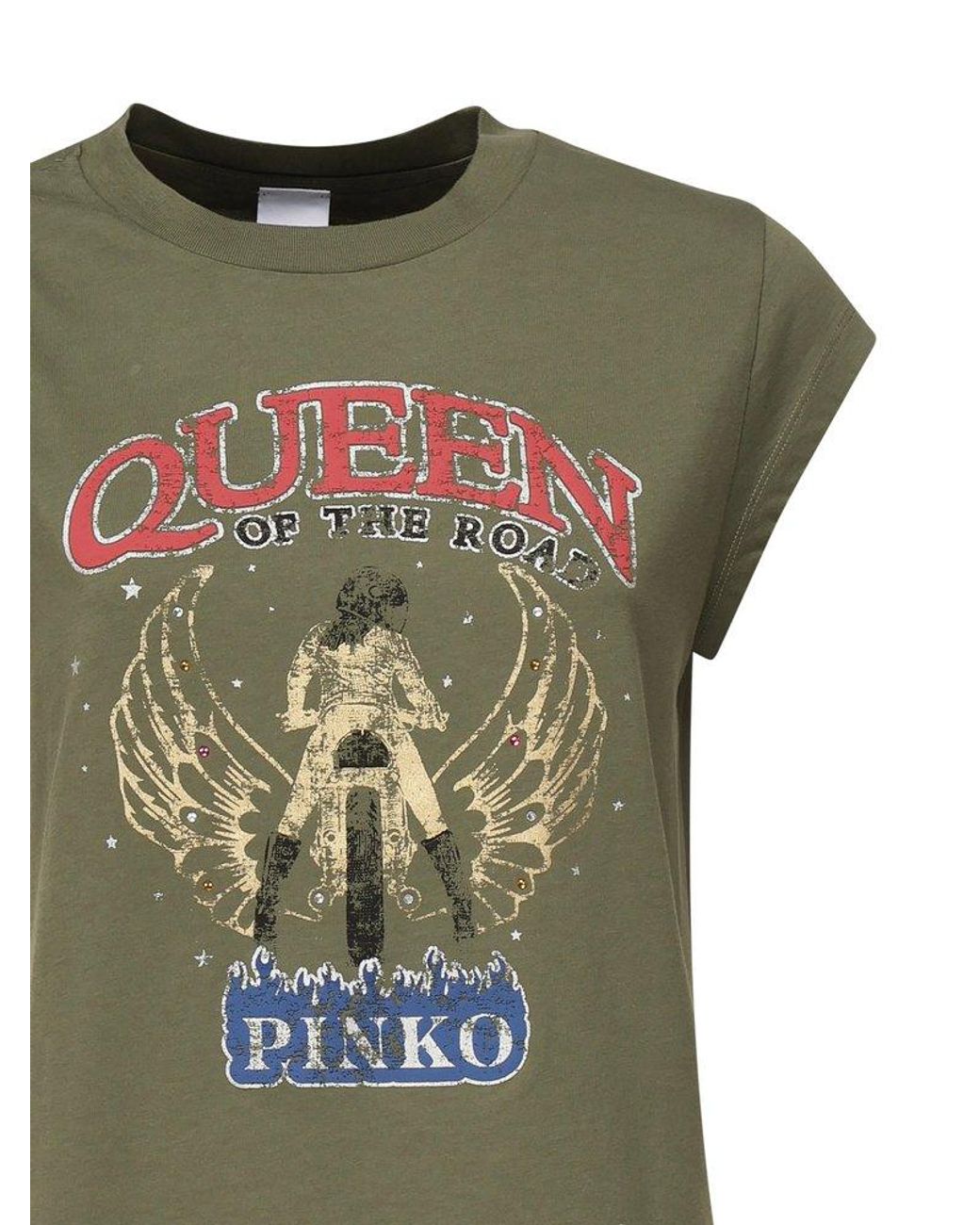 PINKO ピンコ クイーン・オブ・ザ・ロード モータ Tシャツ人気 Pinko T-Shirts And Polos in Green | Lyst Australia