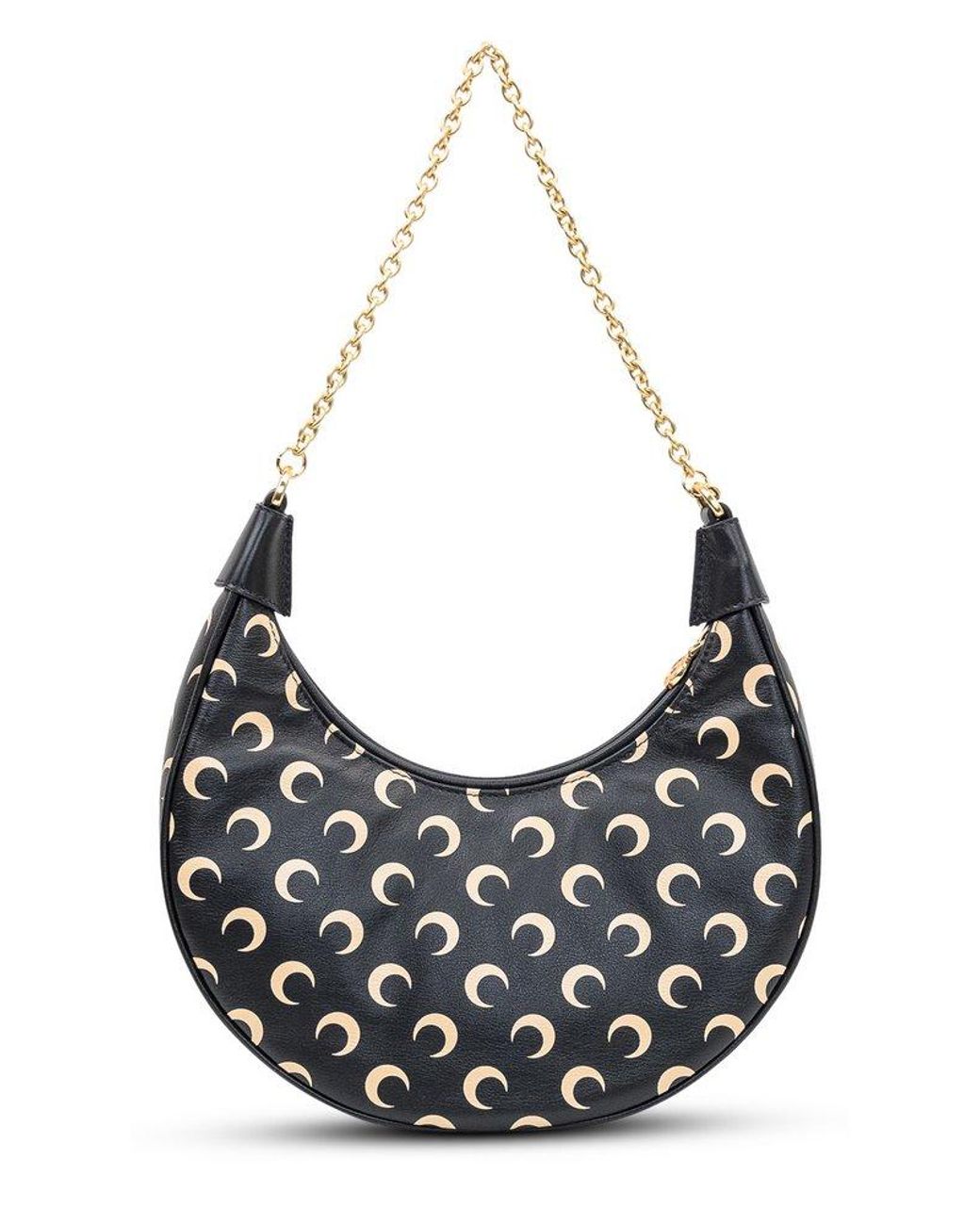 Marine Serre All-Over Moon Printed Zipped Shoulder Bag in