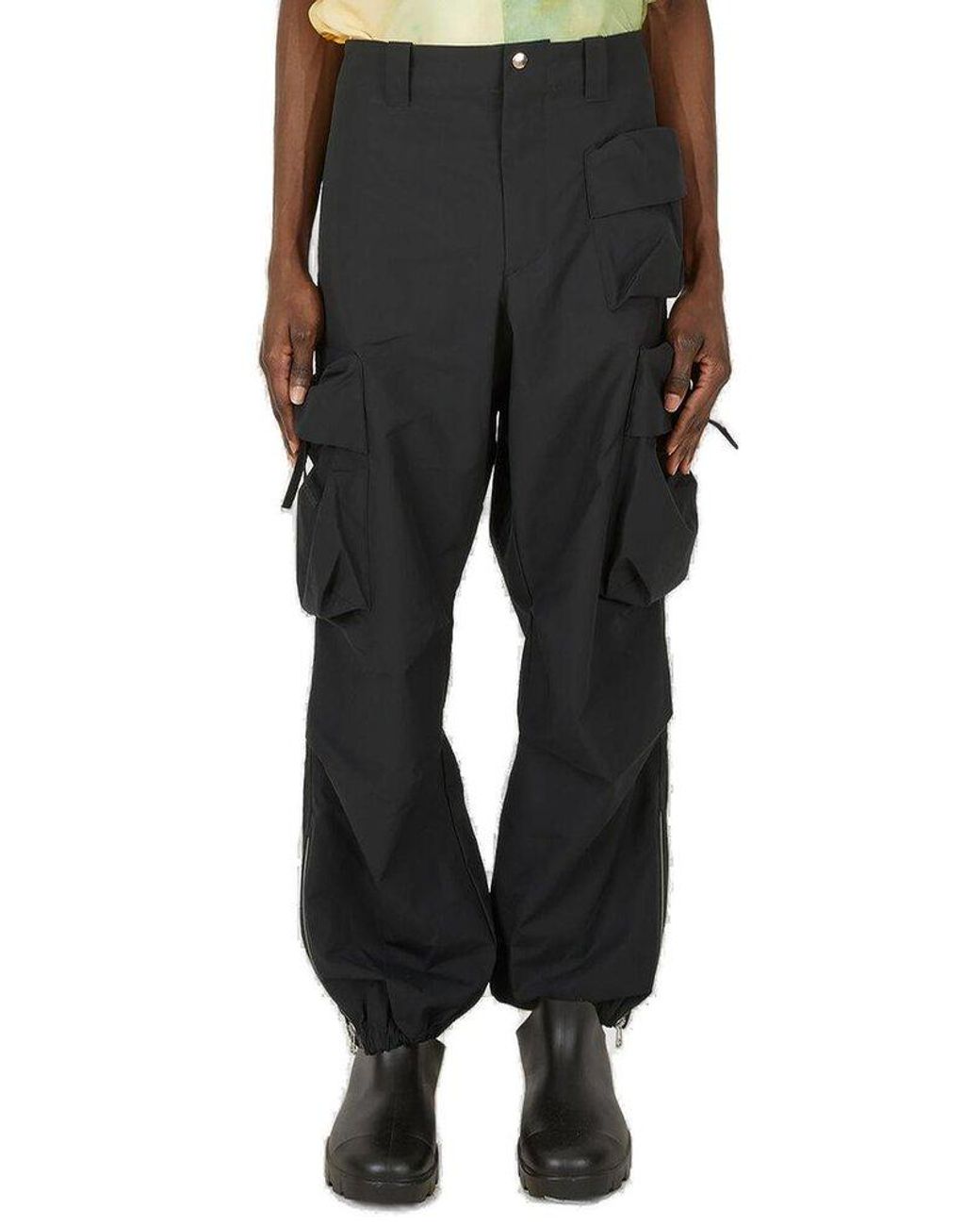 OAMC Zip-detailed Straight Leg Puff Pants in Black for Men | Lyst