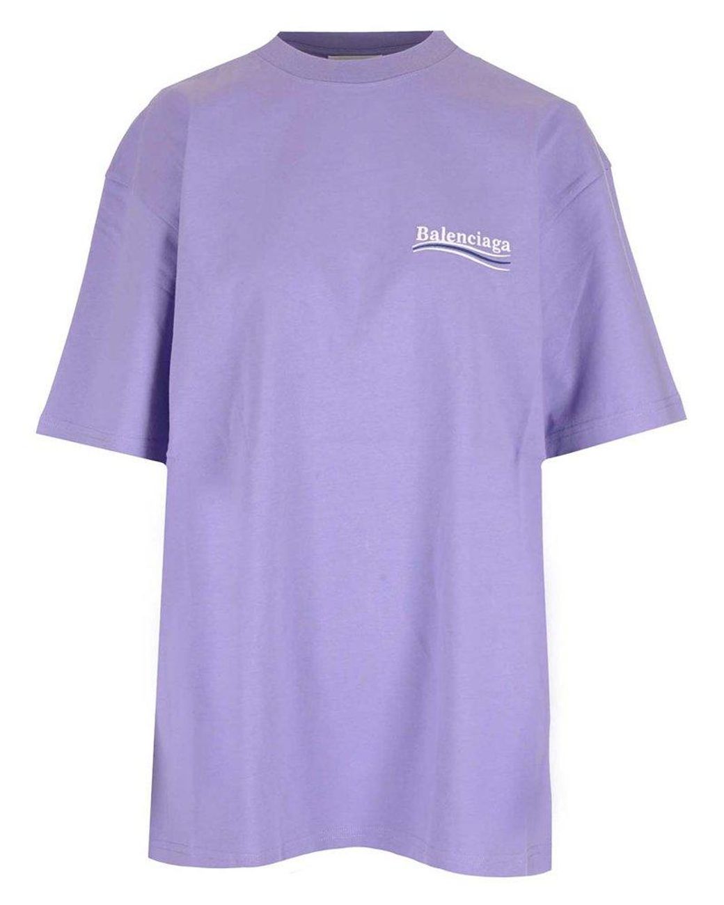 国内発送☆BALENCIAGA☆Medium Fit T-Shirt/PURPLE ロゴ Buy Balenciaga Purple Logo Medium-fit T-shirt in Jersey For