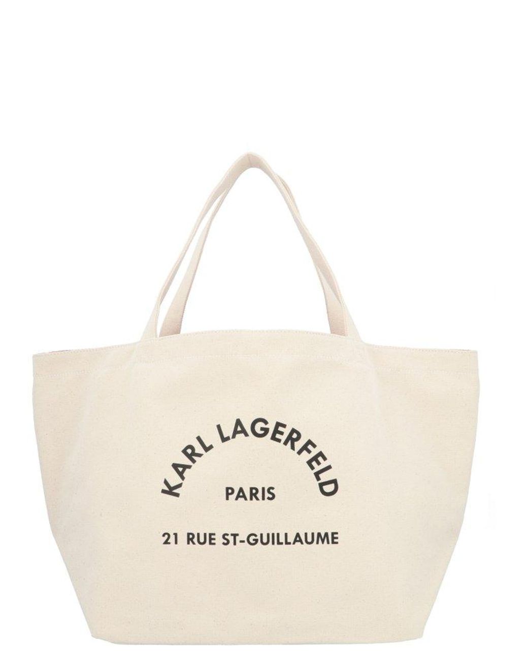Karl Lagerfeld Cotton Logo Printed Tote Bag in Beige (Natural) | Lyst ...
