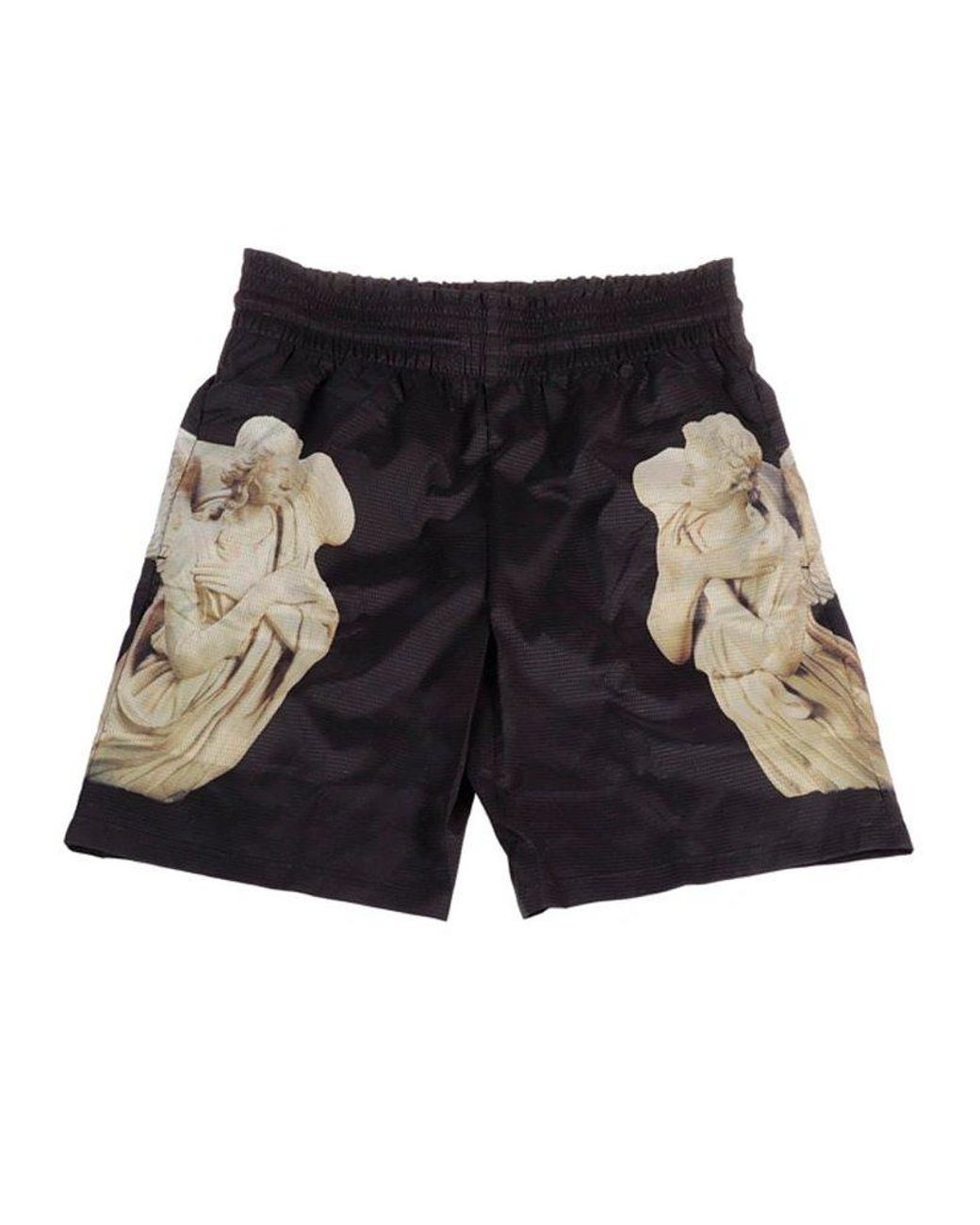 Acne Studios Graphic Printed Drawstring Swim Shorts in Black for