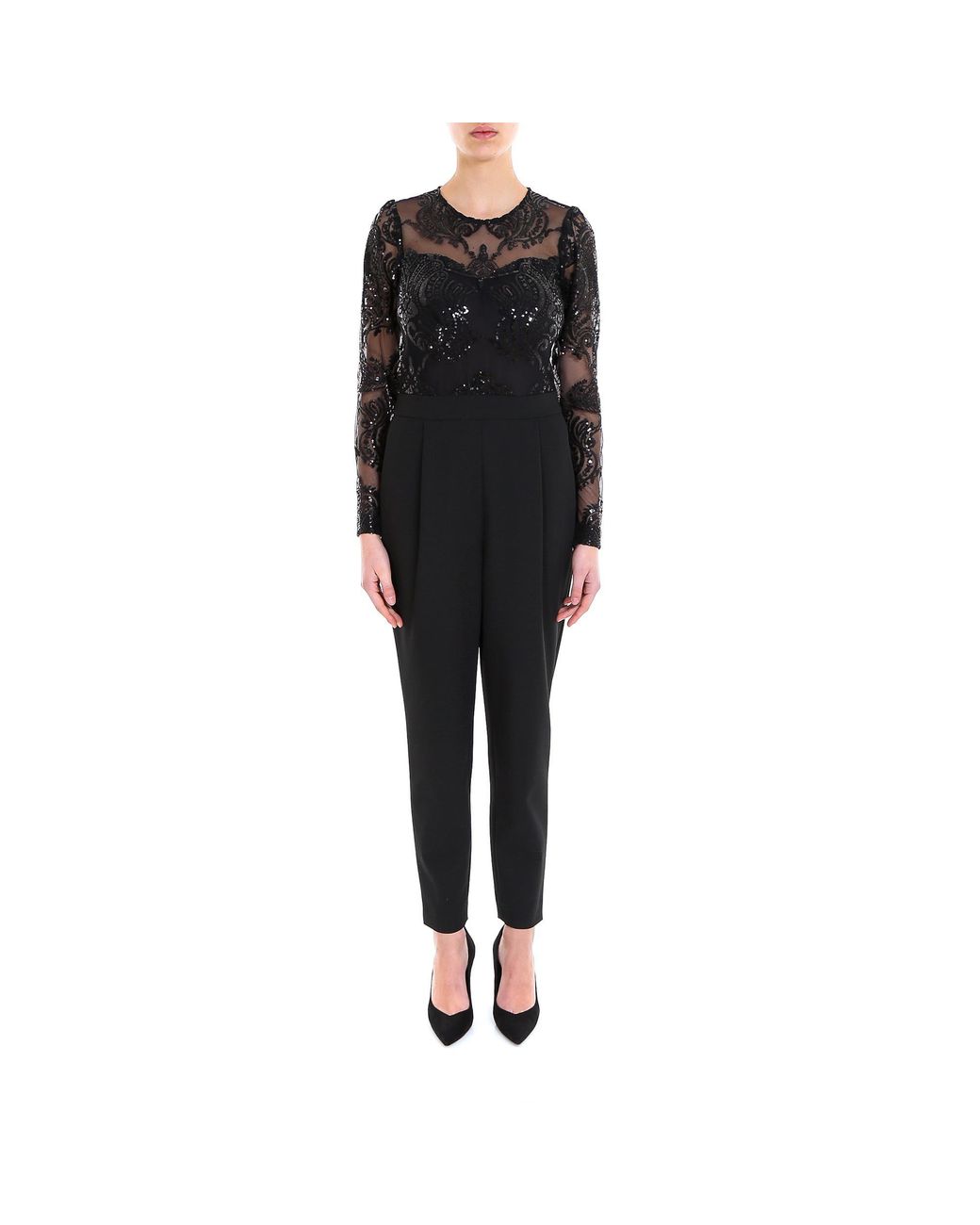 MICHAEL Michael Kors Sequin Embroidered Jumpsuit in Black Lyst