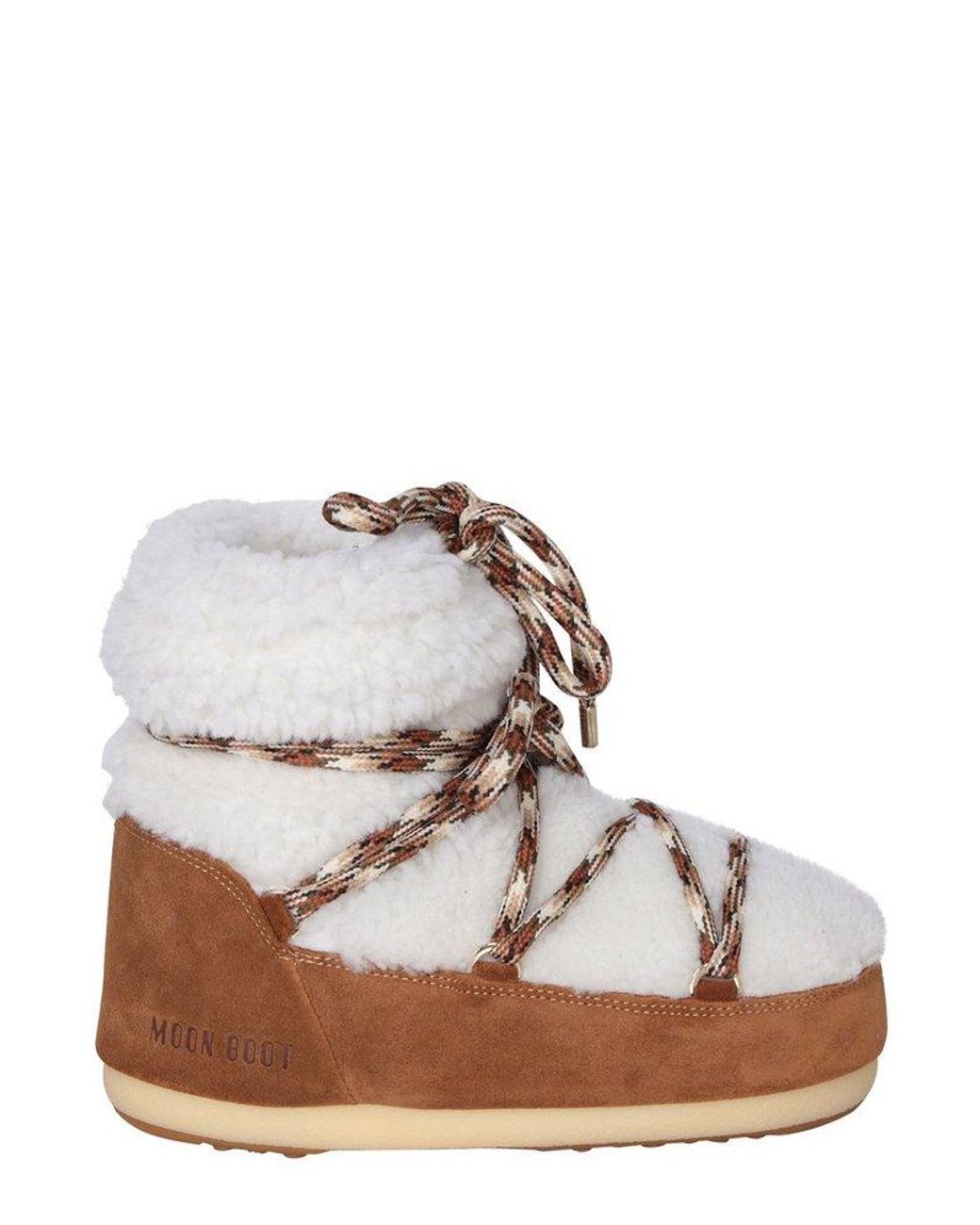 Moon Boot Icon Low Shearling Boots in Brown | Lyst