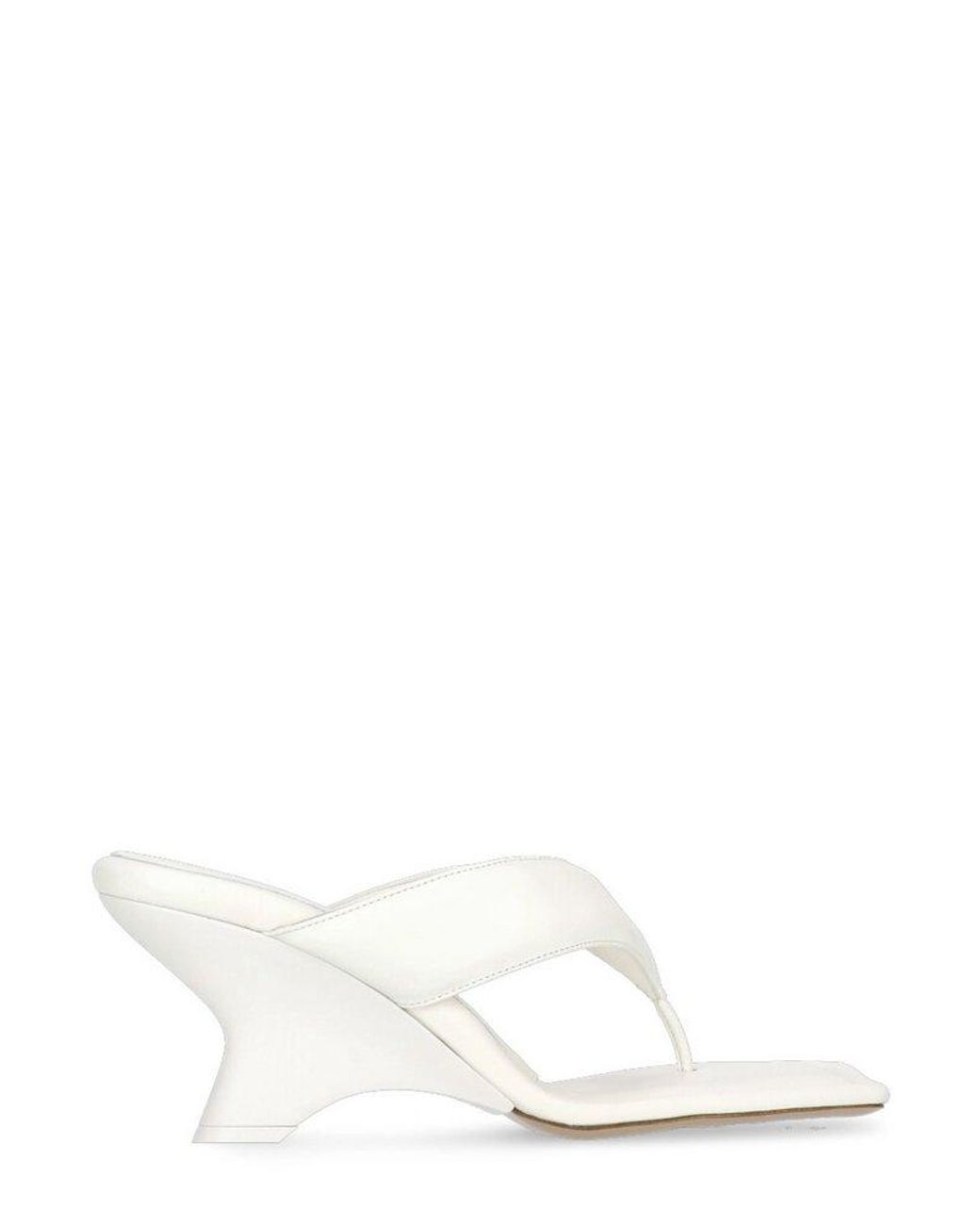 Gia Borghini Logo Detailed Slip-on Sandals in White | Lyst