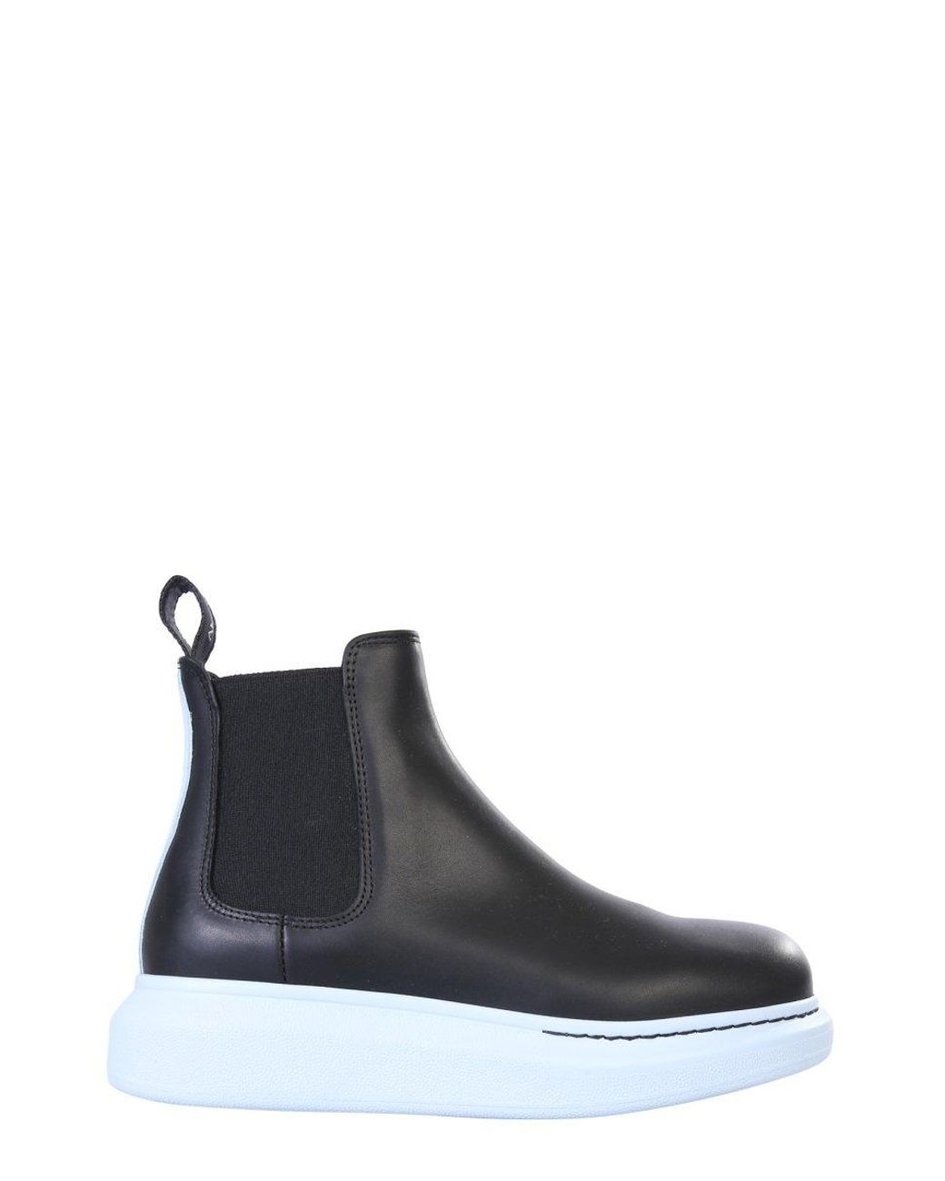 Alexander McQueen Leather Hybrid Chelsea Boots in Black - Lyst