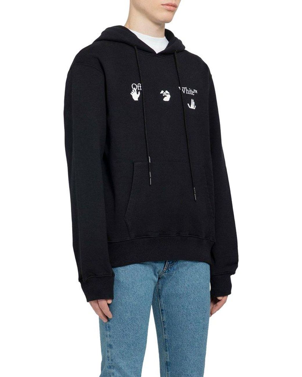 Off-White c/o Virgil Abloh Men's Black Big Ow Logo Slim Hoodie