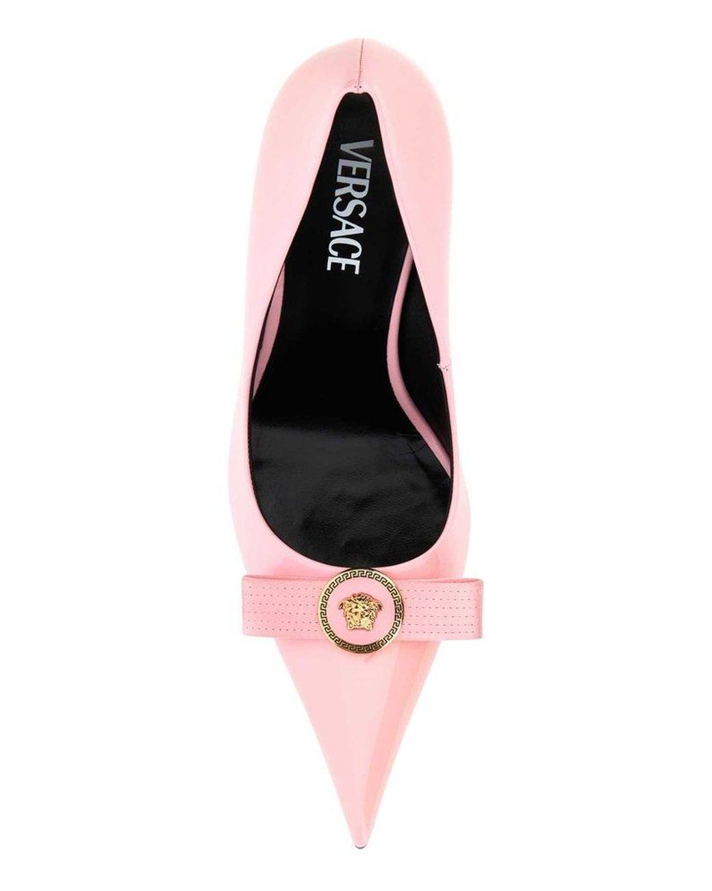 VERSACE 2019 ROSE SATIN PUMP SHOES w/ GOLD PLATED CRYSTAL EMBELLISHED BOW  38 - 8 For Sale at 1stDibs | versace pumps sale, versace shoes women sale,  versace sale shoes