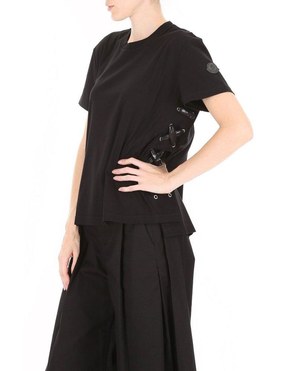 Moncler Genius Moncler X Noir Kei Ninomiya Side Lace-up T-shirt in