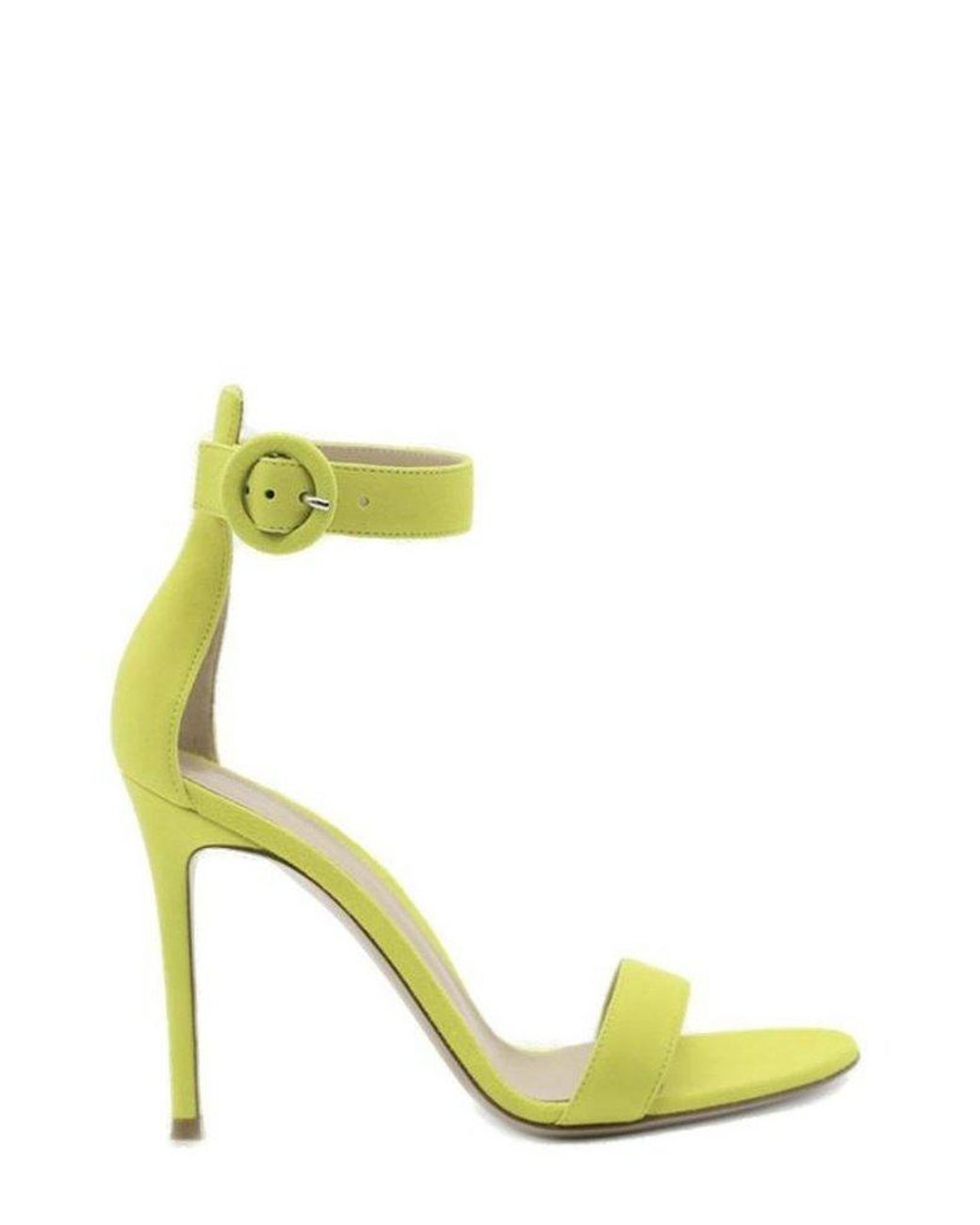 Gianvito Rossi Open Toe High Heel Sandals in Yellow | Lyst