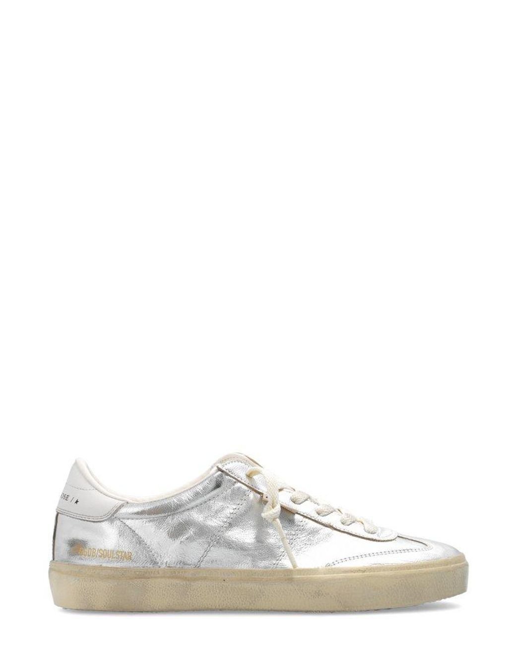 Golden Goose Soul-star Metallic Low-top Sneakers in White | Lyst