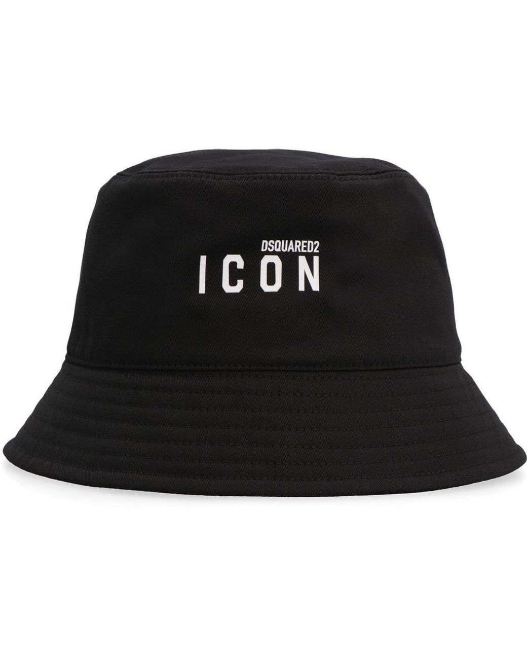 DSquared² Be Icon Bucket Hat in Black 