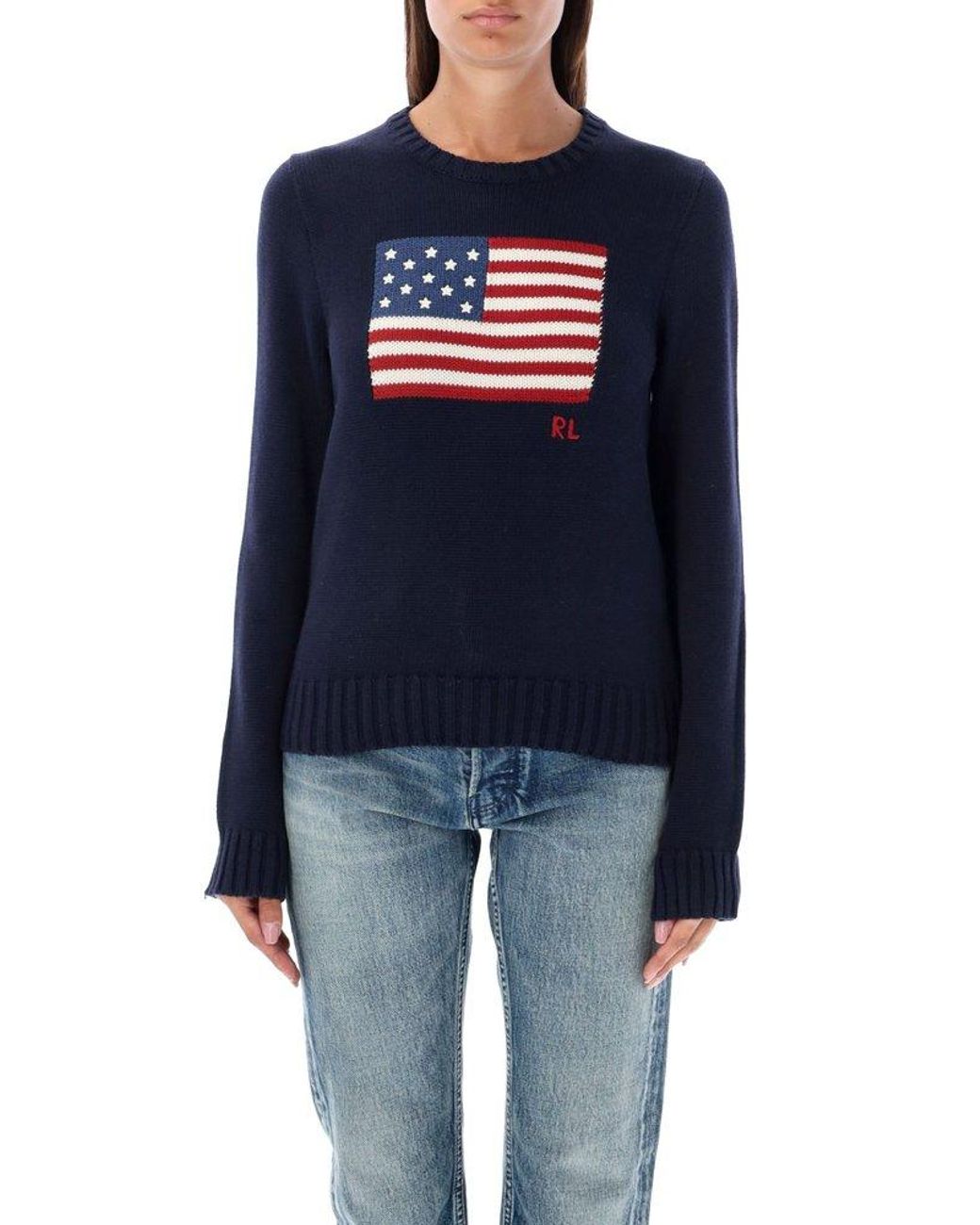 Ralph lauren flag sweater on sale womens