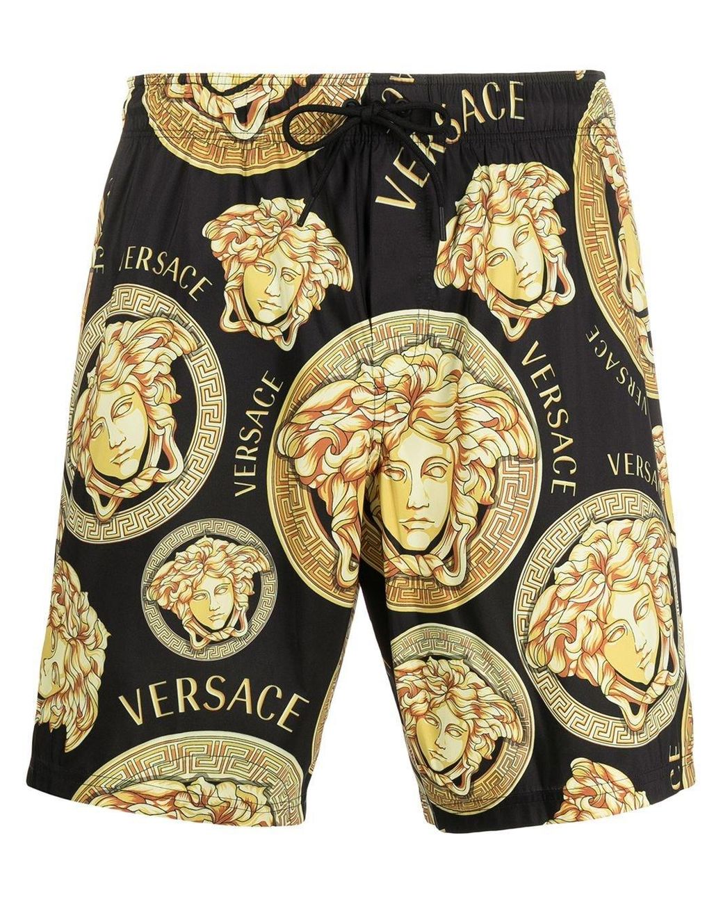 Versace Synthetic Medusa Print Swim Bermuda Shorts in Black for Men ...