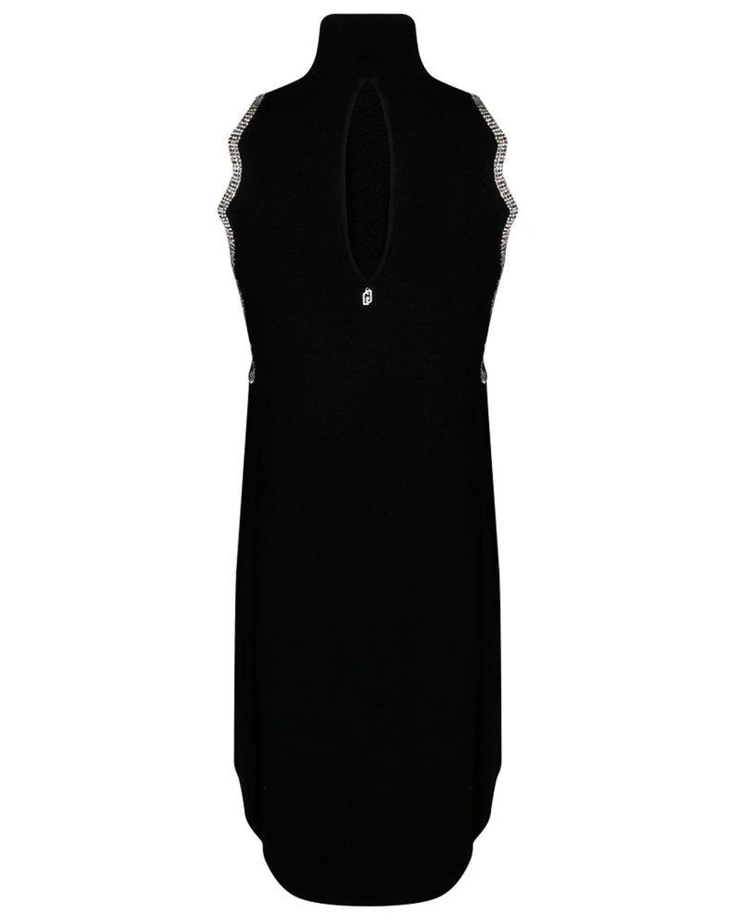 ワンピース LIU JO KNITTED DRESS WITH STRASS Knit dress with rhinestones colour black | Liu Jo