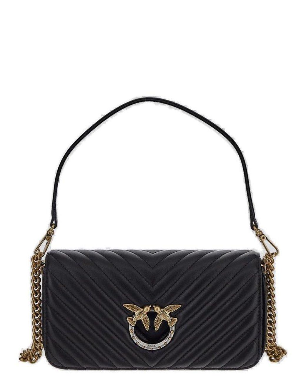 Pinko Mini Love Bag Clic Baguette Big Chevron in Black Lyst Canada