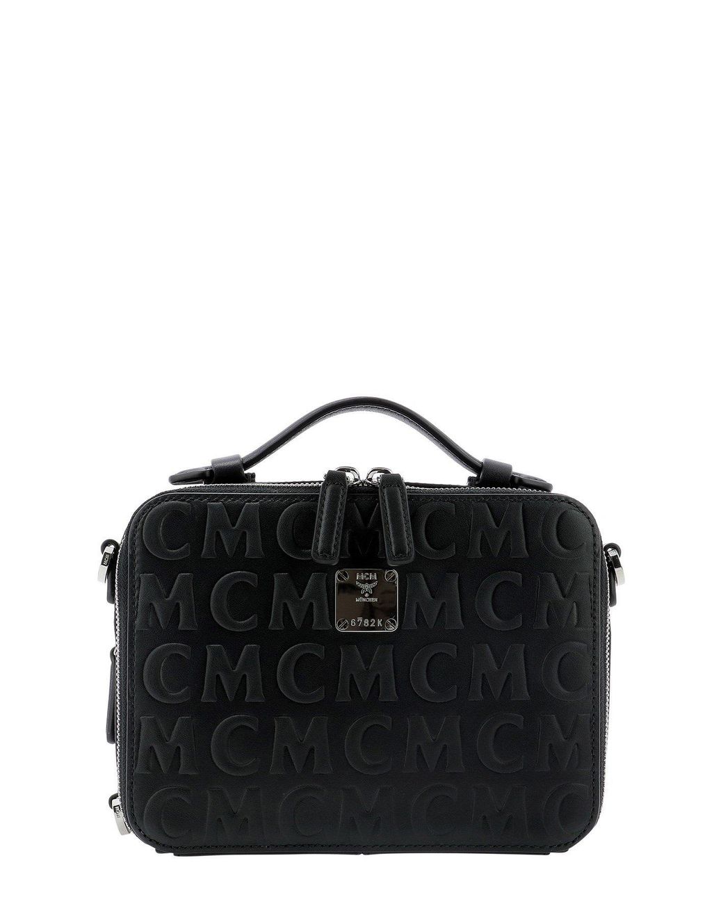 MCM Klassik E/w Monogrammed Small Crossbody Bag in Black Lyst