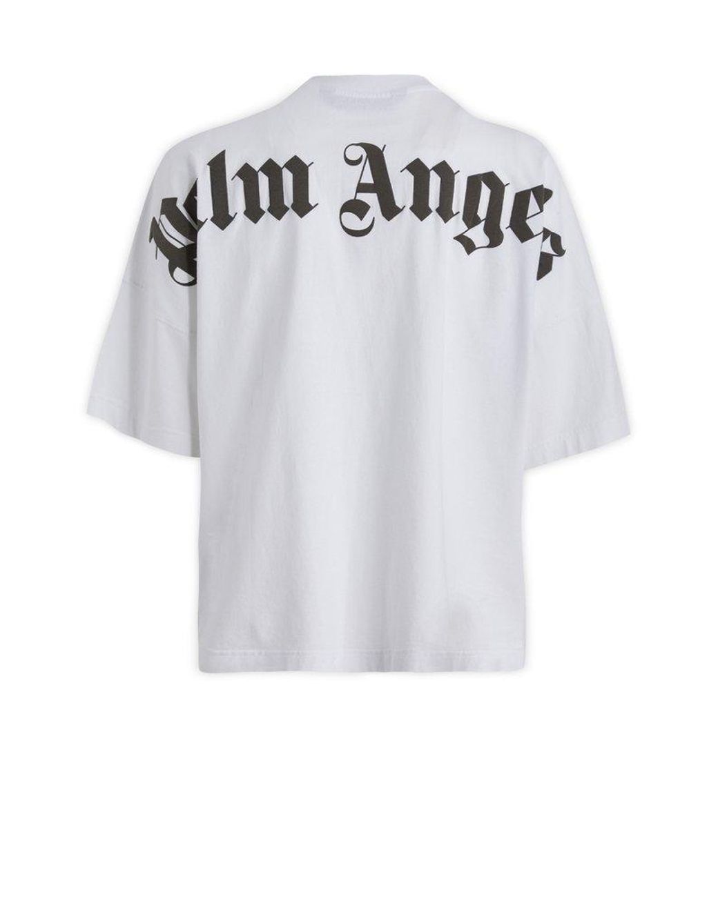 Palm Angels Logo-printed Crewneck T-shirt in White for Men | Lyst