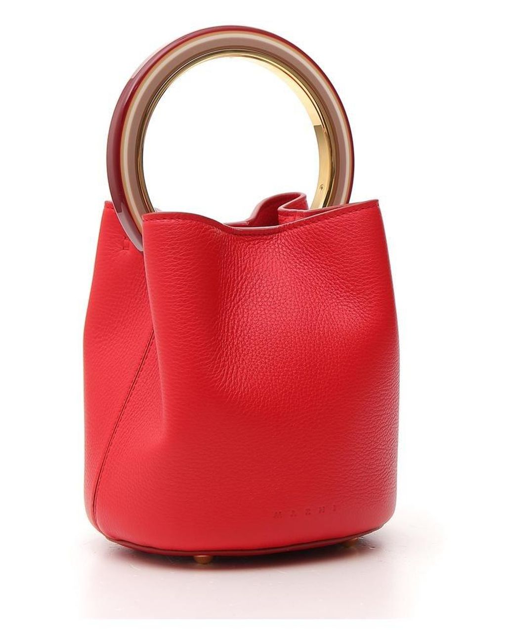 Marni Pannier Top Handle Bucket Bag in Red | Lyst