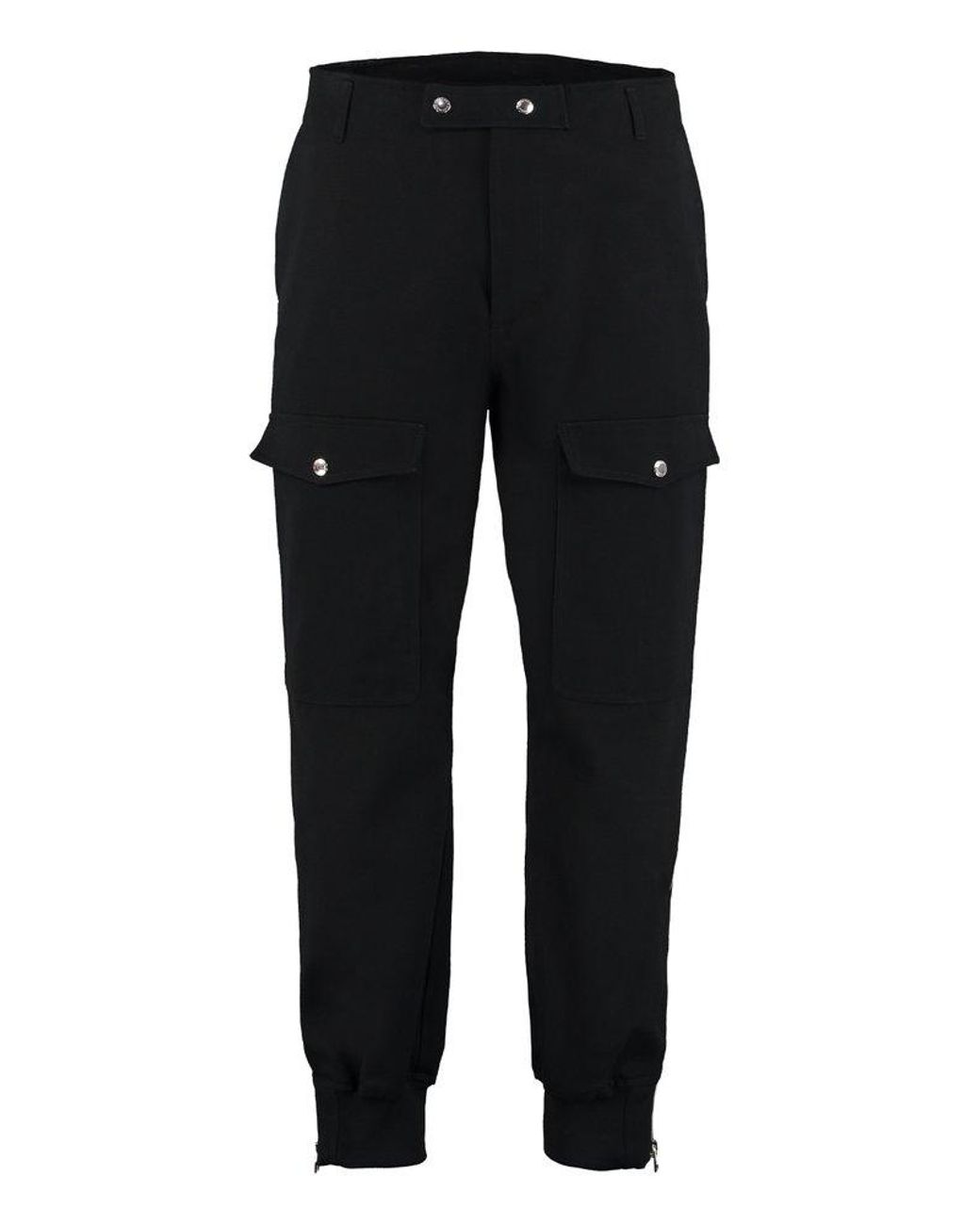 Alexander McQueen Cotton Straight Leg Cargo Pants in Black for Men | Lyst