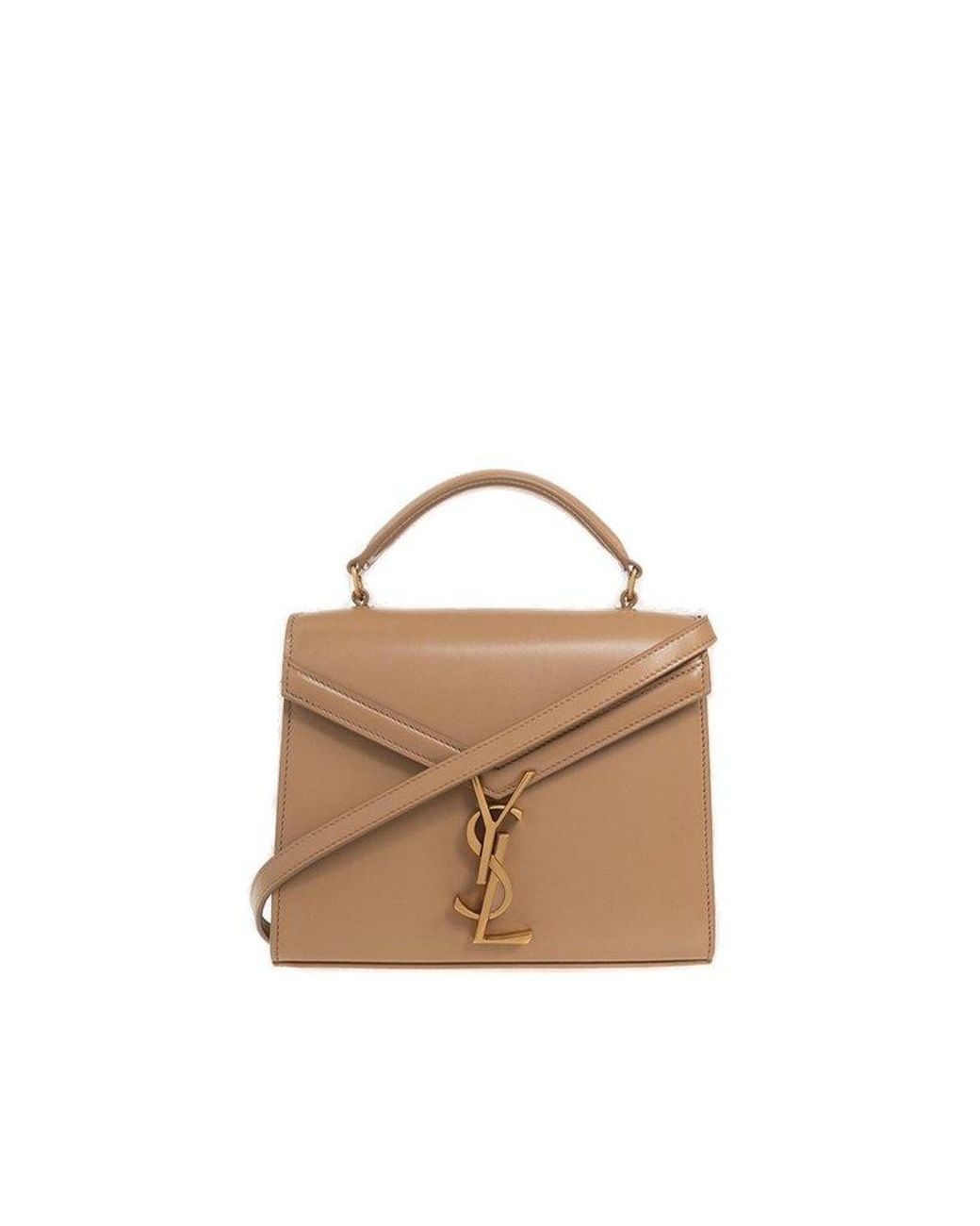 Saint Laurent Mini Cassandra Top Handle Bag in Natural Lyst
