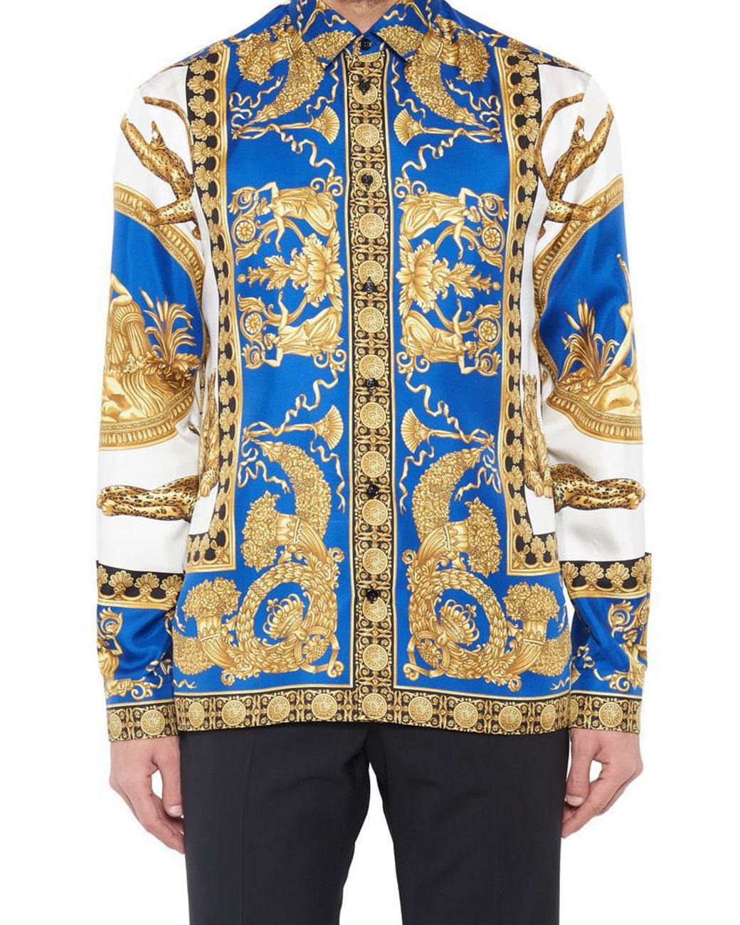 blue versace shirt
