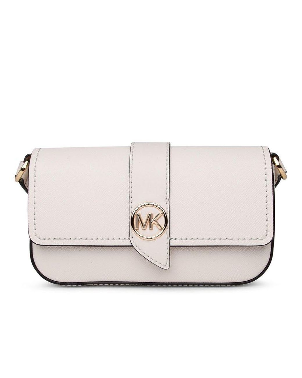 MICHAEL Michael Kors Greenwich White Leather Crossbody Bag in Natural |  Lyst Canada