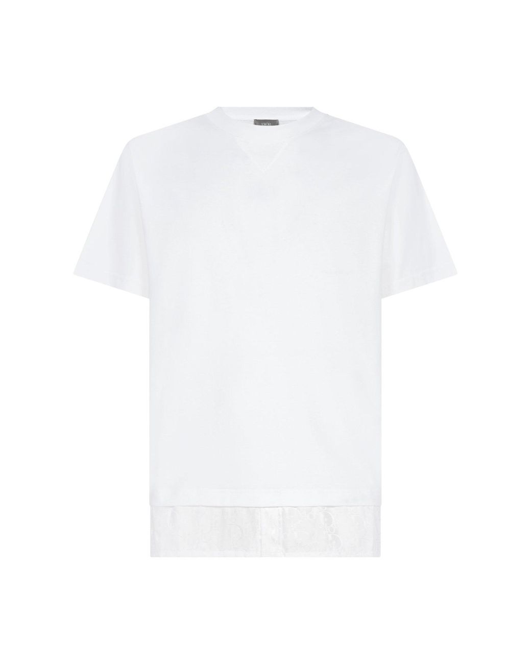 Dior Cotton Dior Oblique Jacquard Shirt-panelled T-shirt in White for ...