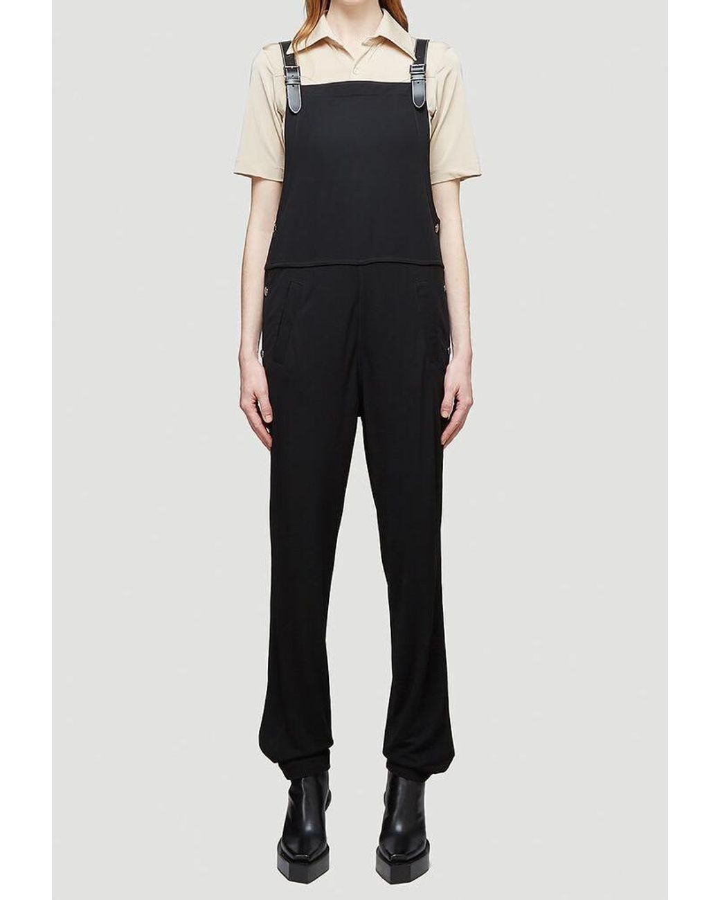 Burberry Leather Strap Overalls in Black Lyst