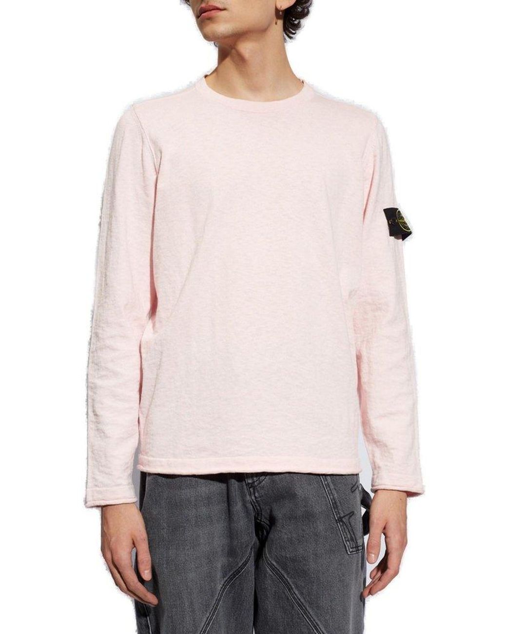 Mens pink stone island hotsell sweatshirt
