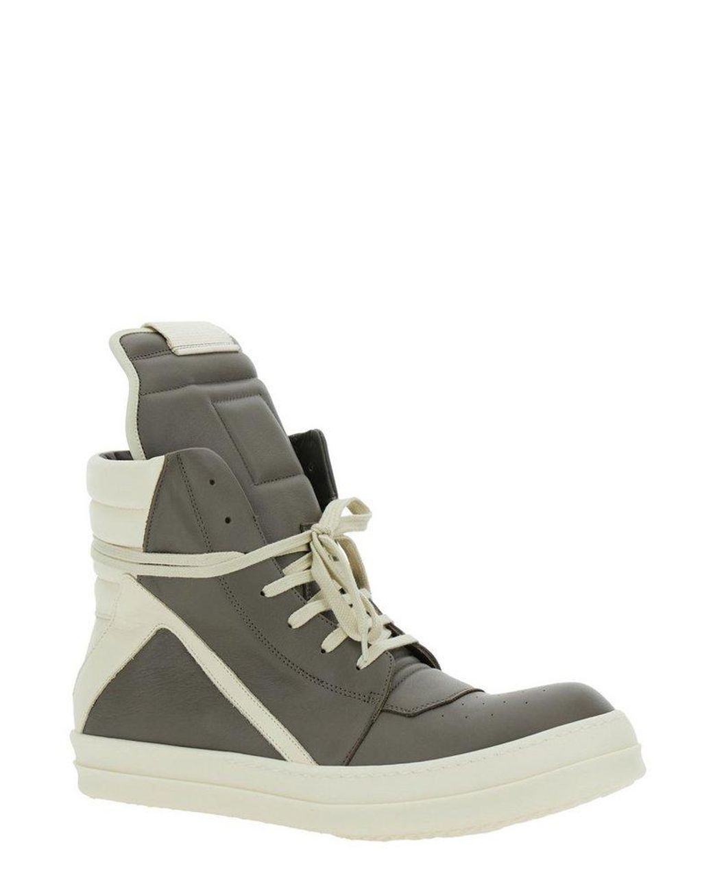 【RICK OWENS】Hollywood Geobasket スニーカー black-and-off-white-hollywood-