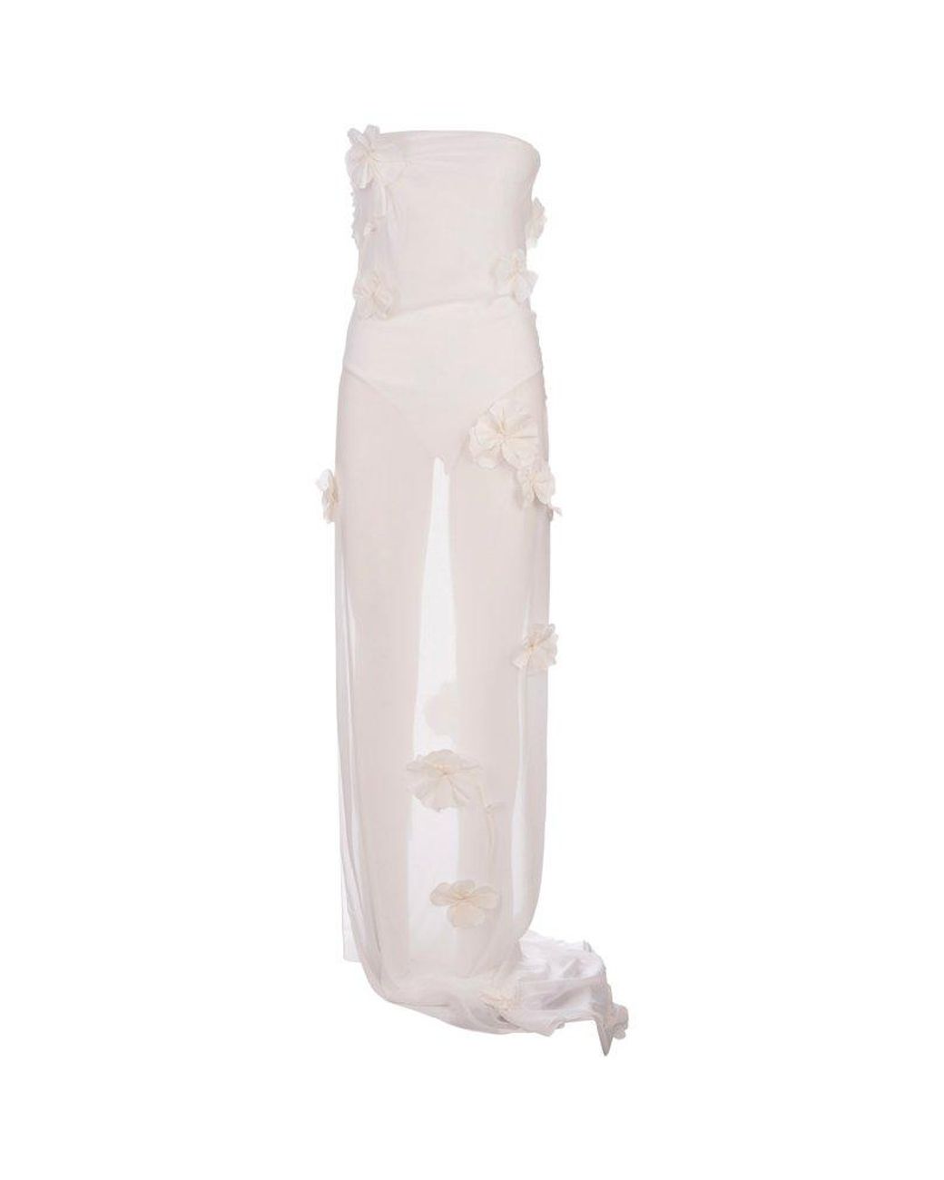 Jacquemus Floral Embroidered Asymmetrical Maxi Dress in
