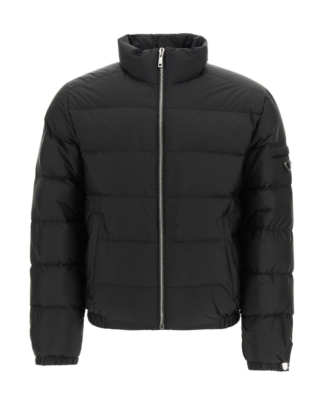 Prada Synthetic Re-nylon Short Puffer Jacket in Black for Men - Lyst