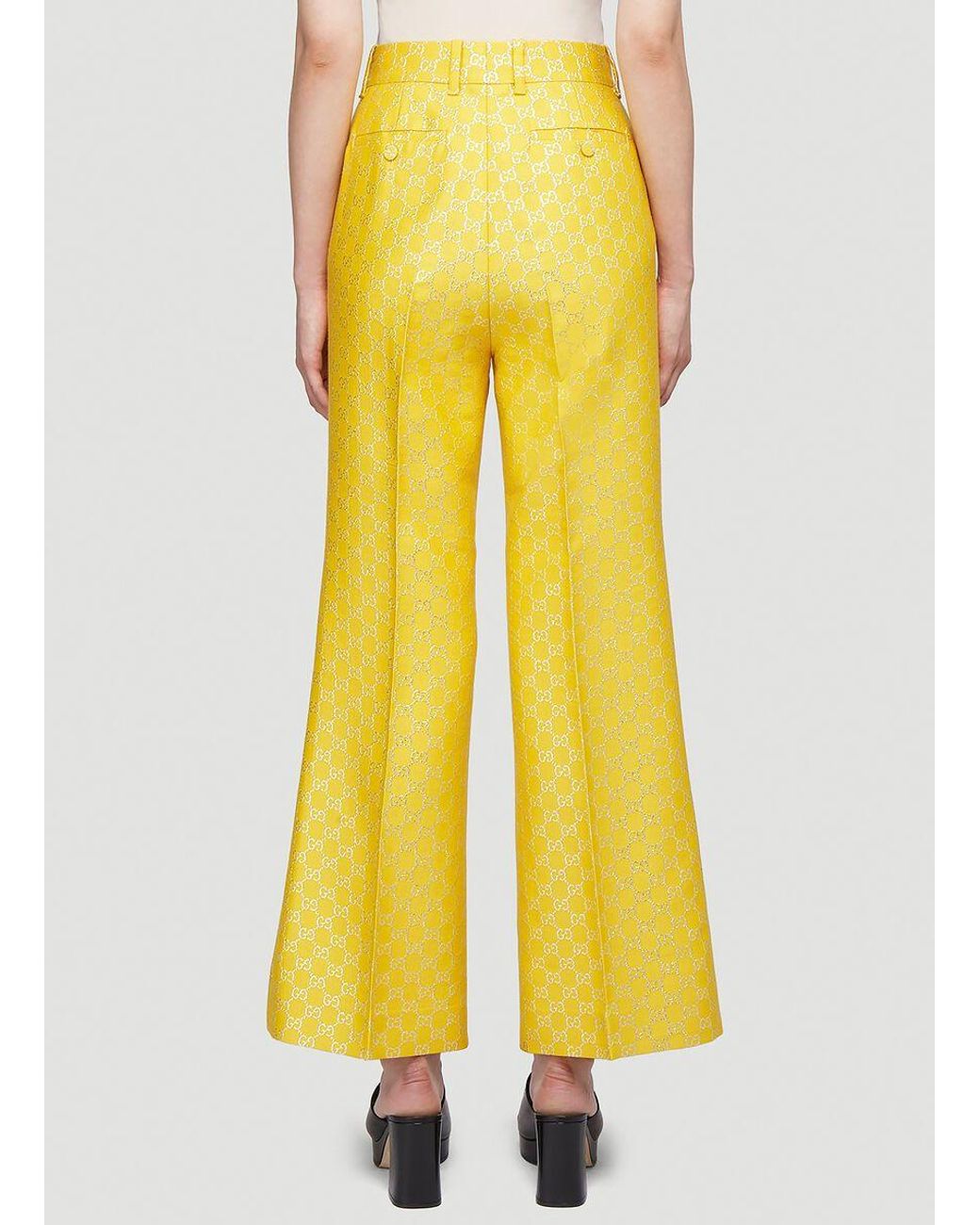 Gucci GG Lam Wide Pants in Yellow Lyst
