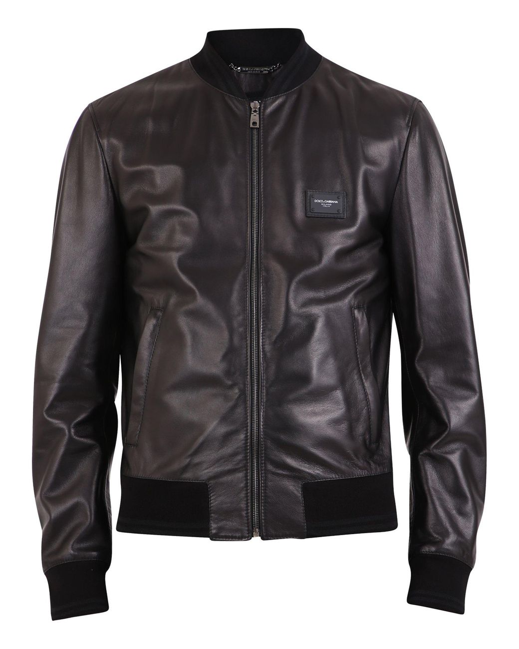 Dolce & Gabbana Leather Bomber Jacket in Black for Men - Lyst