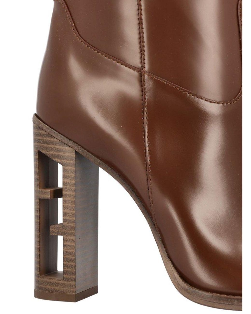 Fendi High heeled Baguette Boots in Brown Lyst