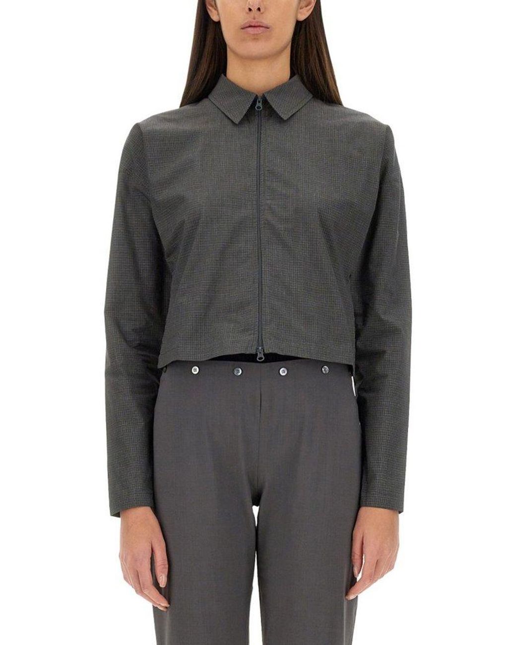 Paloma Wool Faye Zip-Up Cropped Jacket in Gray | Lyst