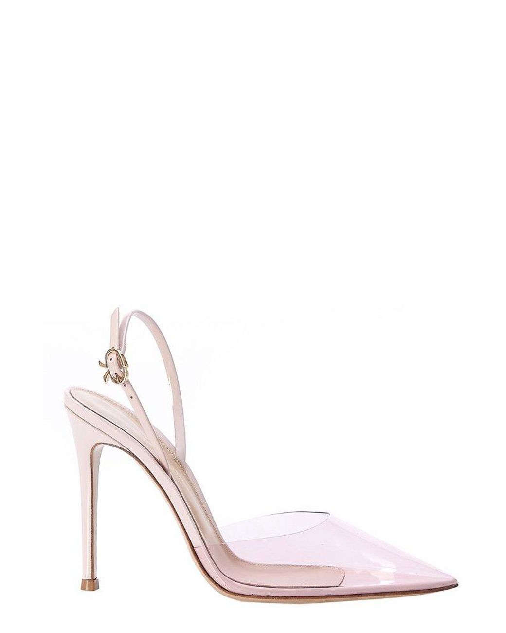 Gianvito Rossi Leather Ribbon D'orsay Pointed Toe Slingback Pumps in