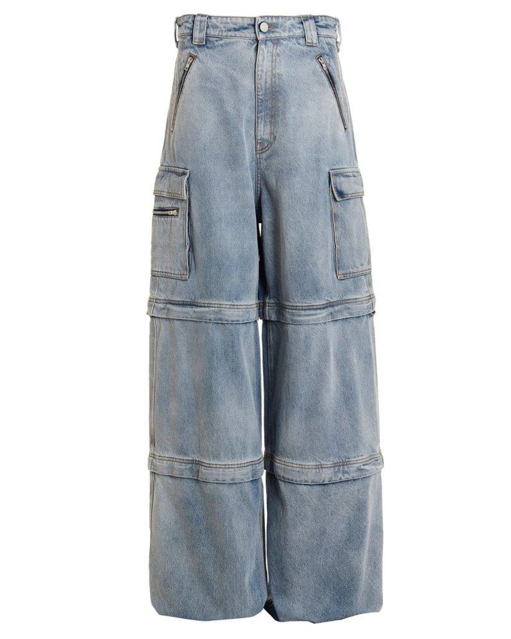 Vetements Vetemens Cargo Pockets Detailed Wide-leg Jeans in Blue | Lyst UK